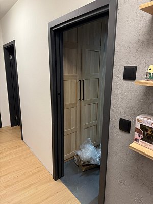 Zárubeň INVADO pro posuvné dveře do pouzdra / Laminolack - grafit mat B741