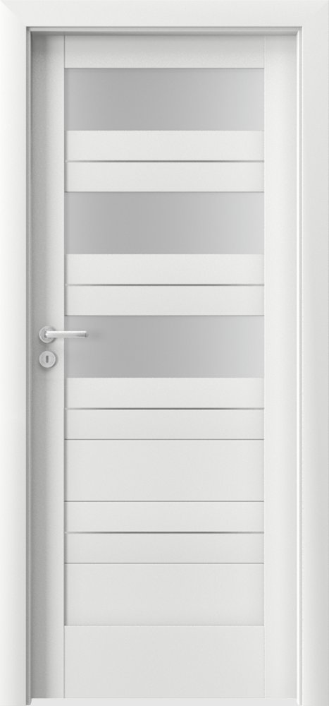 Interiérové dveře VERTE C - C3 intarzie - dýha Portadecor - bílá