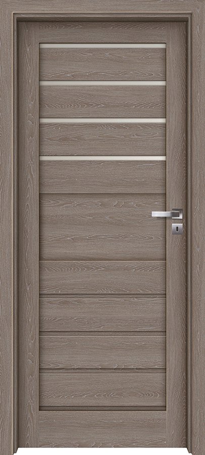 Posuvné interiérové dveře INVADO LAGO 2 - Eco-Fornir forte - dub šedý B476