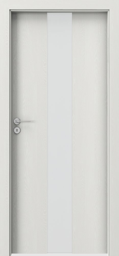 Posuvné interiérové dveře PORTA FOCUS 2.0 - sklo matné - dýha Portasynchro 3D - wenge bílá