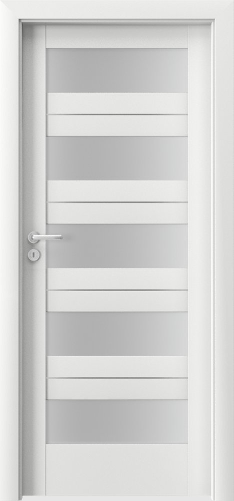 Posuvné interiérové dveře VERTE C - C5 intarzie - dýha Portadecor - bílá