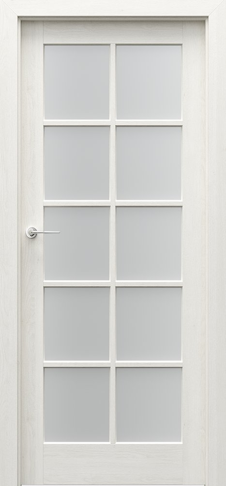 Interiérové dveře PORTA CORDOBA - velká mřížka - přírodní dýha Satin - dub bílý