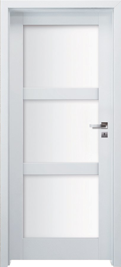 Posuvné interiérové dveře INVADO BIANCO SATI 3 - Eco-Fornir laminát CPL - bílá B490