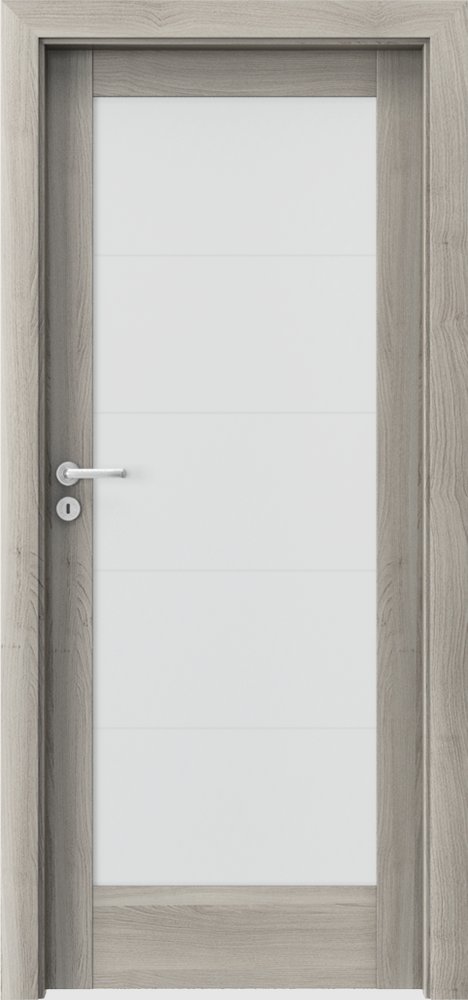 Posuvné interiérové dveře VERTE B - B5 - dýha Portasynchro 3D - akát stříbrný