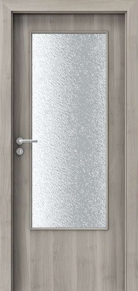 Interiérové dveře PORTA DECOR - model D - dýha Portasynchro 3D - akát stříbrný