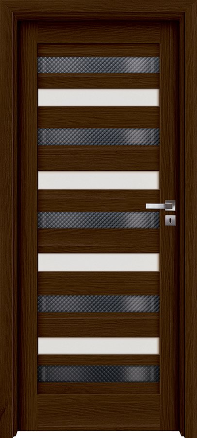 Posuvné interiérové dveře INVADO DESTINO UNICO 5 - Eco-Fornir forte - ořech duro B473