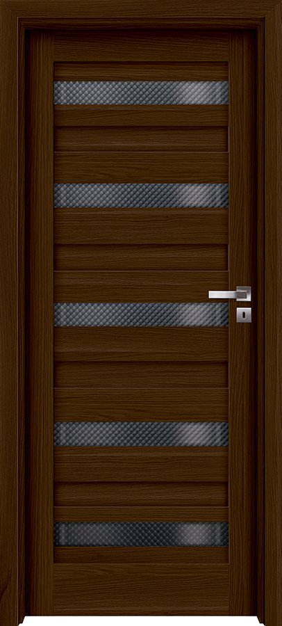 Posuvné interiérové dveře INVADO DESTINO UNICO 1 - Eco-Fornir forte - ořech duro B473