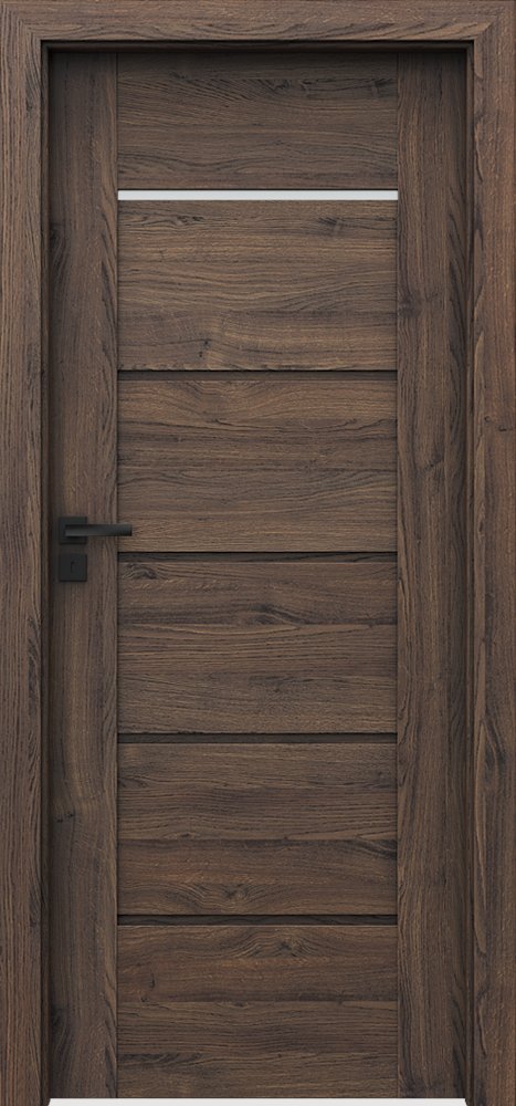Posuvné interiérové dveře VERTE PREMIUM E - E1 - dýha Portasynchro 3D - dub šarlatový