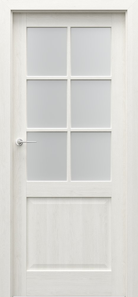 Interiérové dveře PORTA CORDOBA - střední mřížka - přírodní dýha Satin - dub bílý