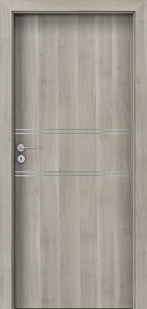Posuvné interiérové dveře PORTA LINE C.1 - dýha Portasynchro 3D - akát stříbrný
