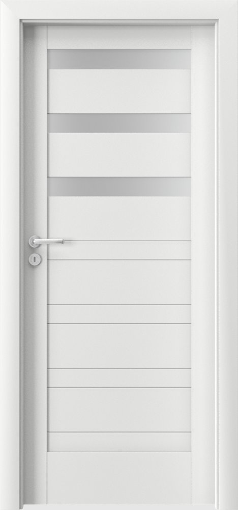 Posuvné interiérové dveře VERTE D - D3 - dýha Portadecor - bílá