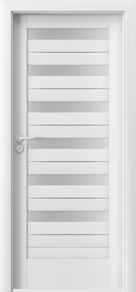 Posuvné interiérové dveře VERTE D - D6 intarzie - dýha Portadecor - bílá