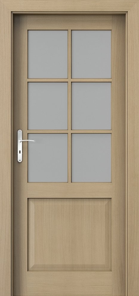 Interiérové dveře PORTA CORDOBA - střední mřížka - přírodní dýha Standard - dub 1