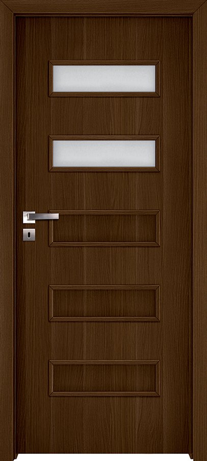 Interiérové dveře INVADO GEMINI 2 - Eco-Fornir forte - ořech duro B473