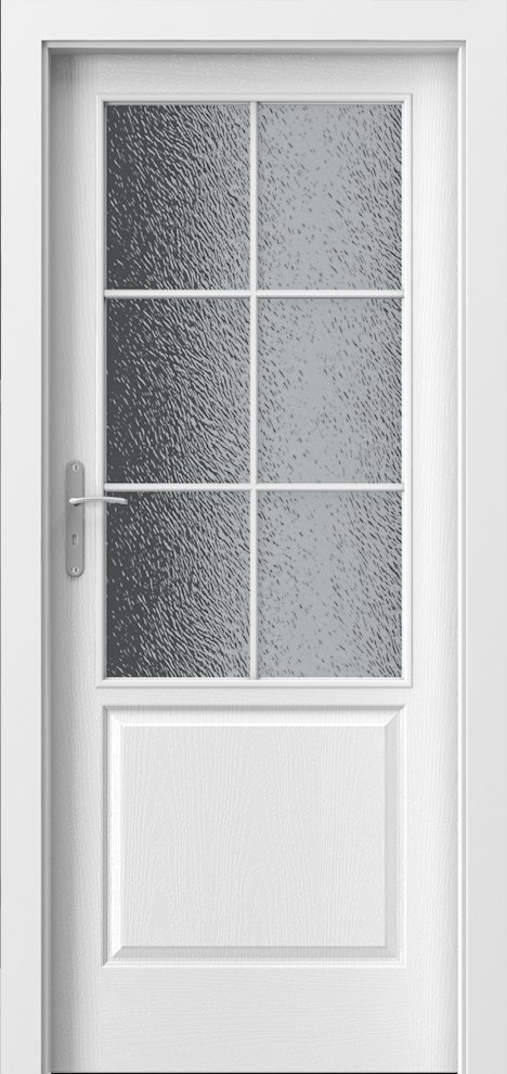 Interiérové dveře PORTA VÍDEŇ - malá mřížka - lak standard - bílá