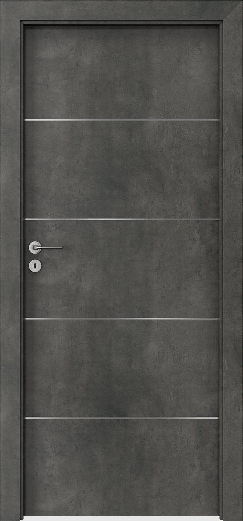 Posuvné interiérové dveře PORTA LINE E.1 - dýha CPL HQ 0,2 - beton tmavý