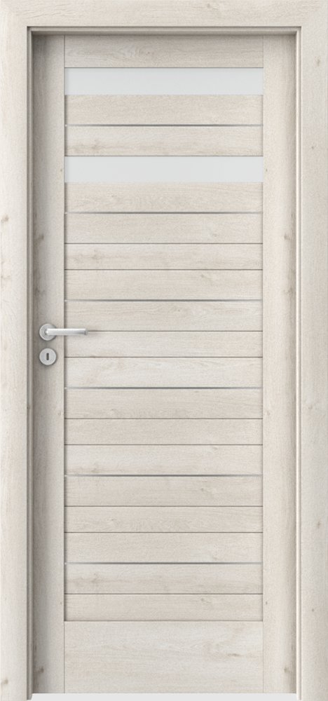 Posuvné interiérové dveře VERTE D - D2 intarzie - dýha Portaperfect 3D - dub Skandinávský