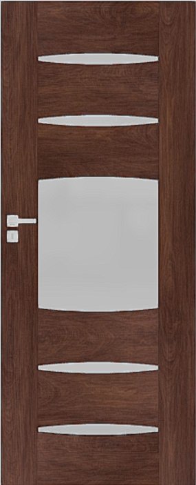 Interiérové dveře DRE ENA - model 3 - dýha DRE-Cell - ořech tmavý kartáčovaný