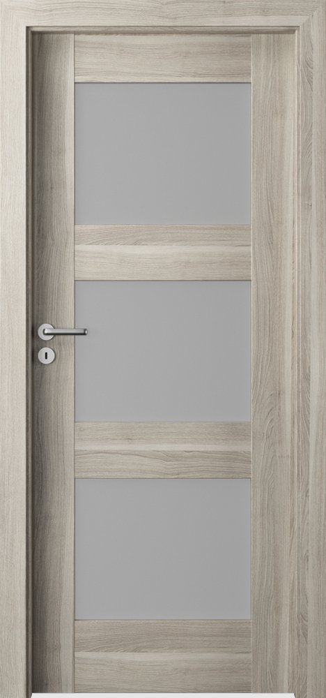 Posuvné interiérové dveře VERTE PREMIUM B - B3 - dýha Portasynchro 3D - akát stříbrný