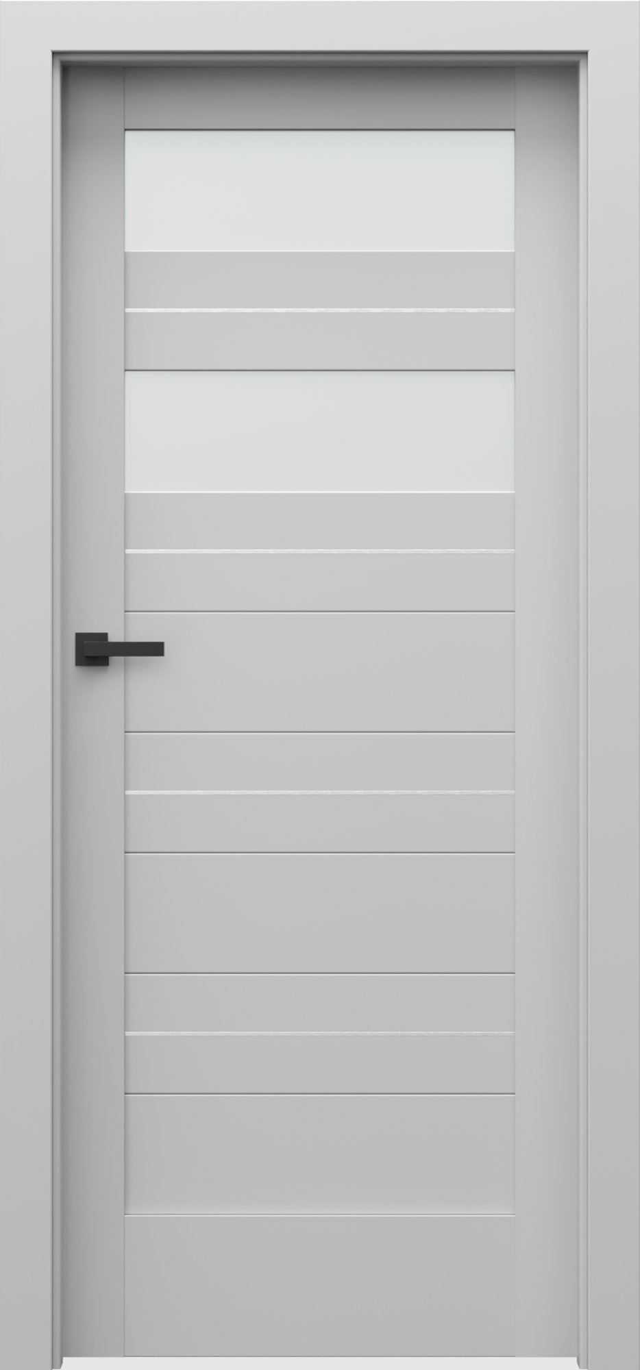 Posuvné interiérové dveře VERTE C - C2 intarzie - dýha Portadecor - šedá