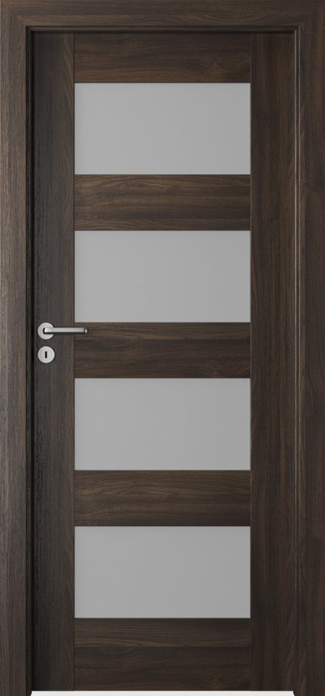 Posuvné interiérové dveře VERTE PREMIUM A - A4 - dýha Portasynchro 3D - dub tmavý 