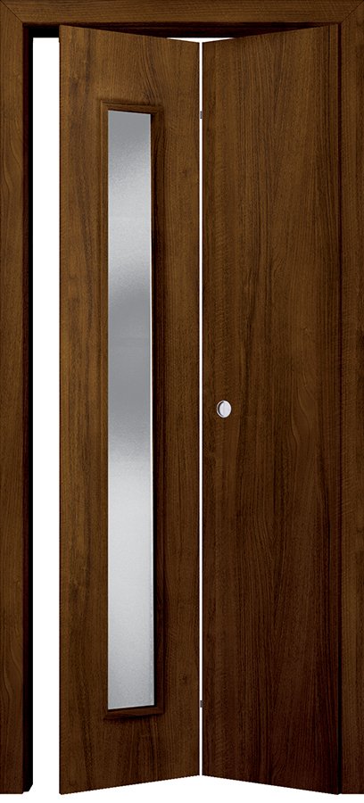 Interiérové skládací dveře INVADO LIBRA - dýha Enduro 3D - ořech klasický B597