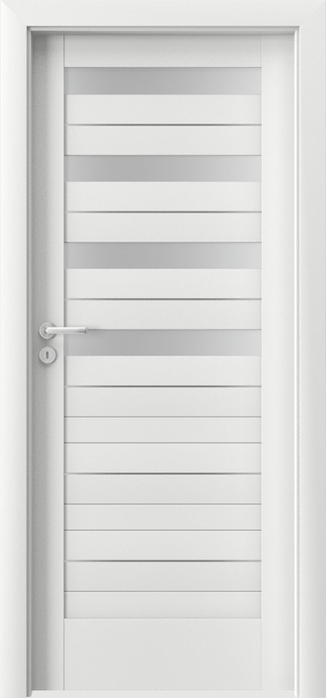 Interiérové dveře VERTE D - D4 intarzie - dýha Portadecor - bílá