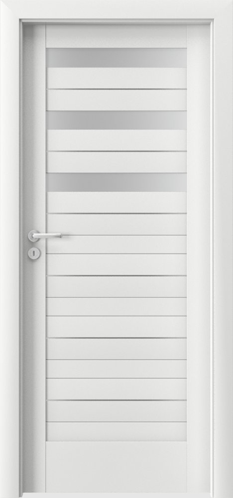 Interiérové dveře VERTE D - D3 intarzie - dýha Portadecor - bílá