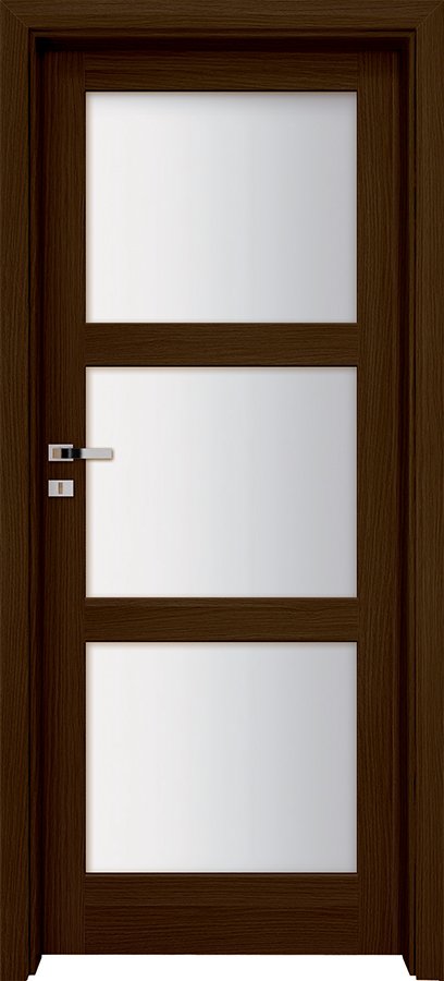 Posuvné interiérové dveře INVADO LARINA SATI 3 - Eco-Fornir forte - ořech duro B473