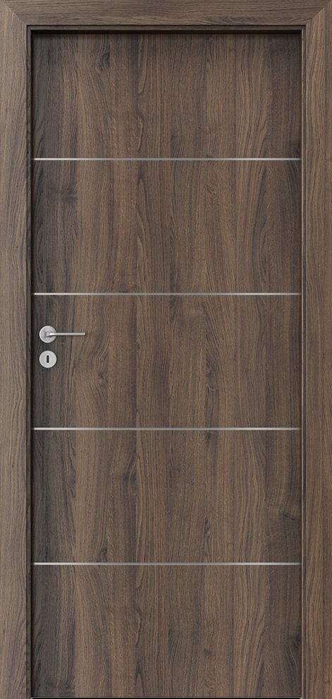 Interiérové dveře PORTA LINE E.1 - dýha Portasynchro 3D - dub šarlatový