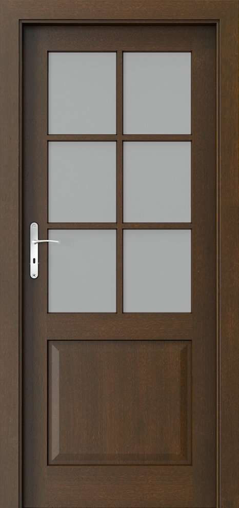 Interiérové dveře PORTA CORDOBA - střední mřížka - přírodní dýha Satin - mocca