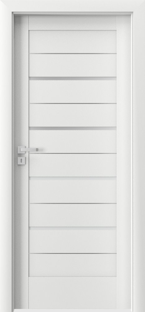 Posuvné interiérové dveře VERTE G - G2 intarzie - dýha Portadecor - bílá