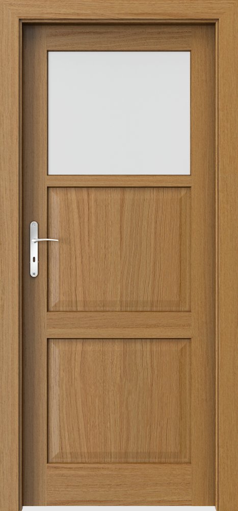 Interiérové dveře PORTA CORDOBA - malé okénko - přírodní dýha Satin - dub Winchester