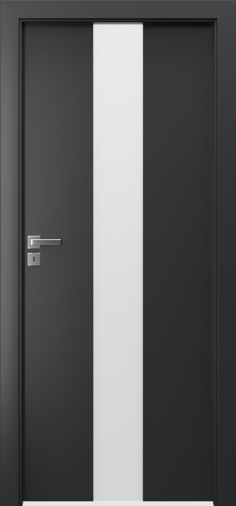 Posuvné interiérové dveře PORTA FOCUS 2.0 - sklo matné - dýha CPL HQ 0,2 - černá