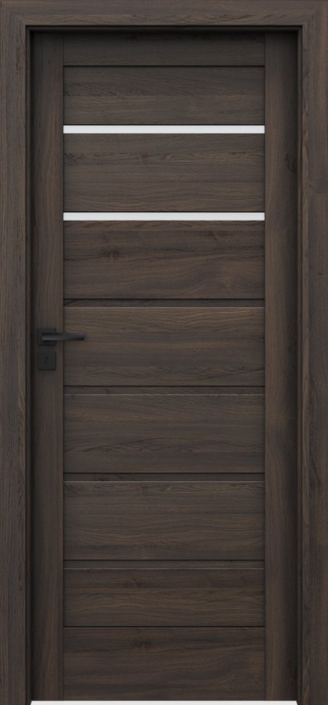 Posuvné interiérové dveře VERTE HOME J - J2 - dýha Portasynchro 3D - dub tmavý 