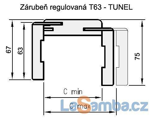 obrázek DRE zárubeň obložková regulovatelná T63 - TUNEL
