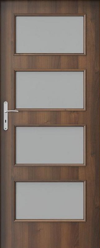 obrázek Interiérové dveře PORTA NOVA 5.5 - Ořech, pravé "80", bez zámku pro klíč, DTD