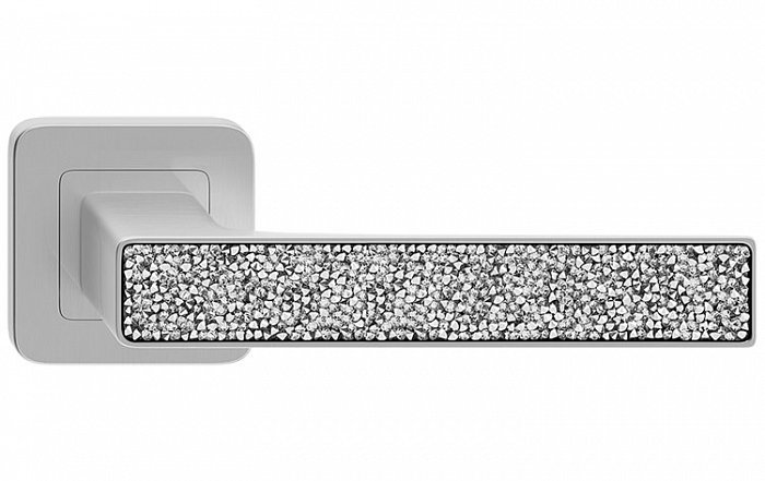 obrázek Klika Deco Glamour - kartáčovaný nikl - dekor stříbrné krystalky (komplet 2ks)