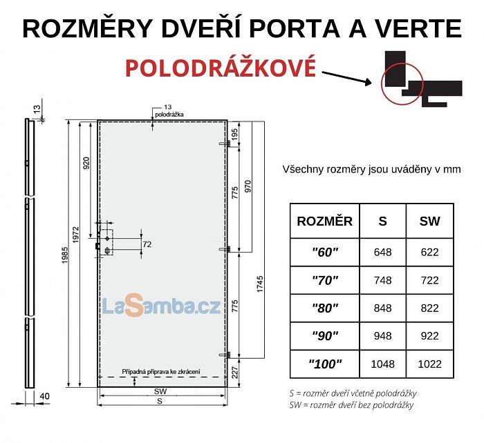 obrázek Interiérové dveře PORTA DECOR - model P