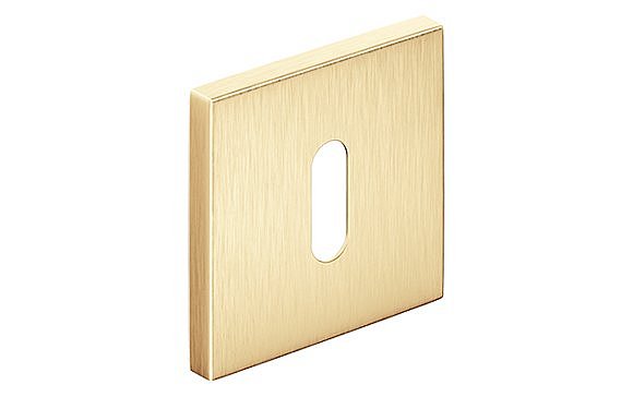 obrázek Rozeta na klíč hranatá kartáčovaná mosaz slim - komplet 2ks